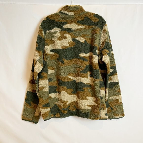 Eddie Bauer Chilali Faux Shearling Full-Zip Mock Neck Camo L - Picture 2 of 7